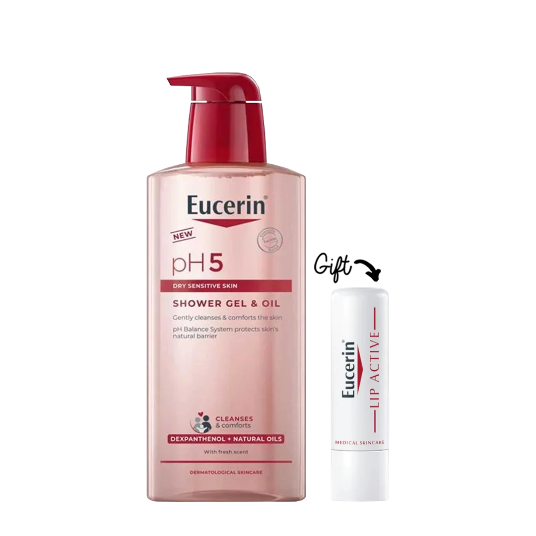 BUY Eucerin PH5 Shower Gel And Oil 400ML GET PH5 Lip Active SPF 20 4.8gm FOR FREE