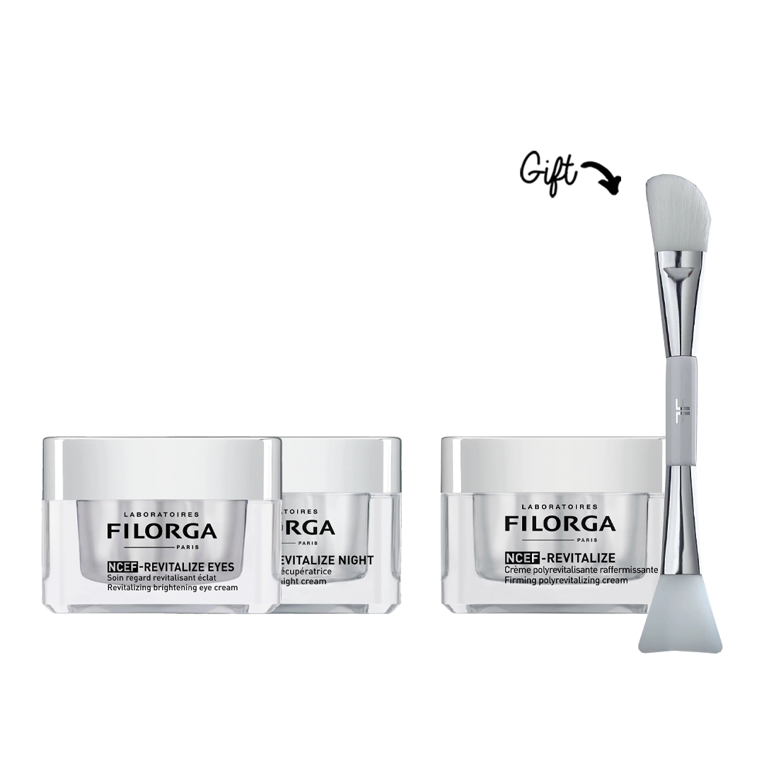 BUY NCEF-Revitalize night cream 50 ml + NCEF-Revitalize Eyes Treatment 15 ml GET NCEF-Revitalize Cream 50ML + Silicone Brush