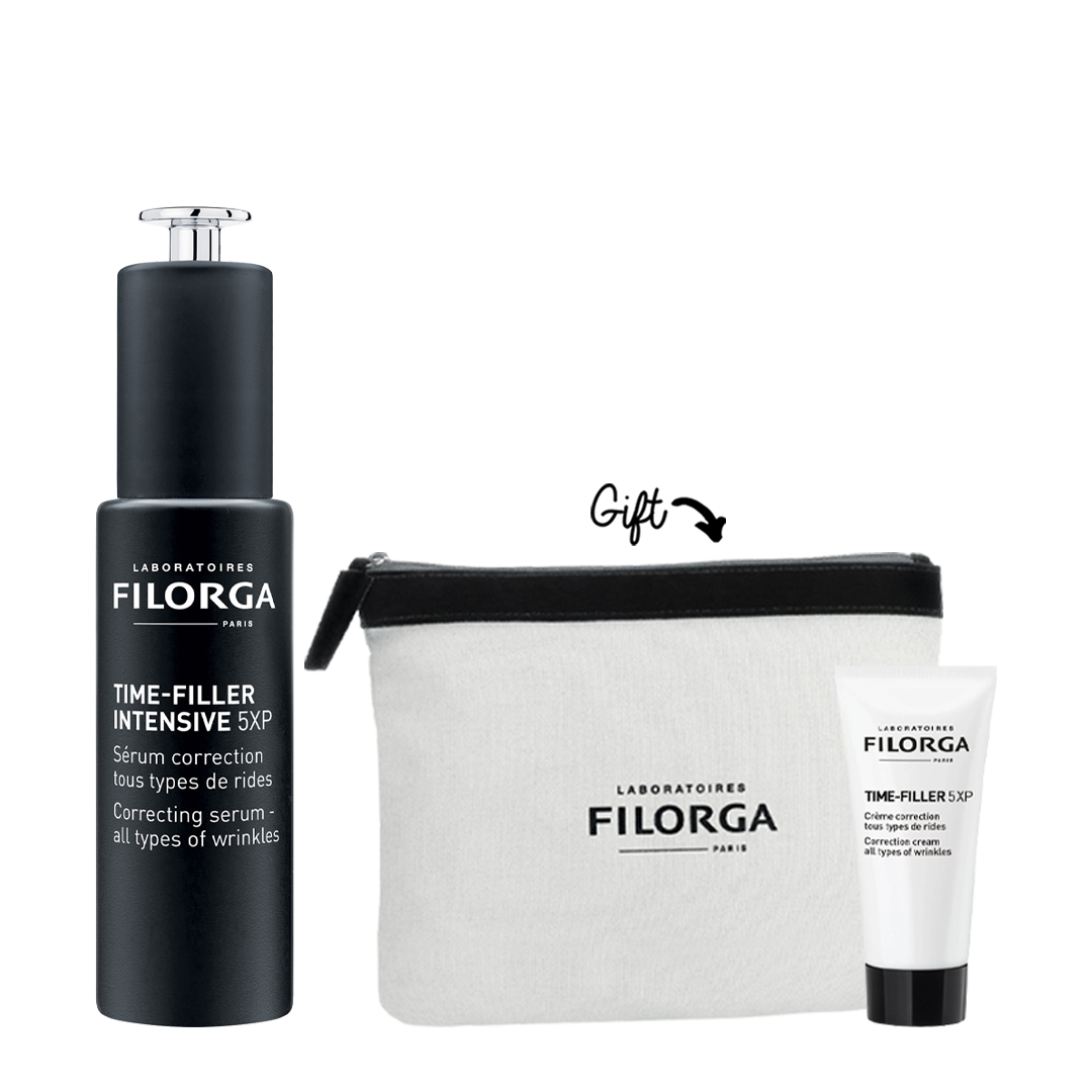 Buy Filorga Time-Filler Intensive Serum 5XP Get Time-Filler 5XP Cream Tube (15ml) + Pouch FREE