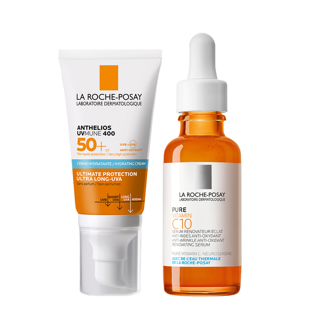 25% OFF: Anthelios UVMune 400 Moisturizing Sunscreen SPF50+ 50ml + Pure Vitamin C 10 Serum