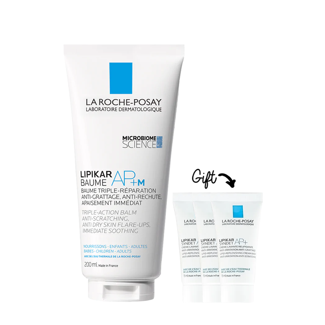 NEW Lipikar Baume AP+ Microbiome 200ml + 3xLipikar syndet AP+ 15ML