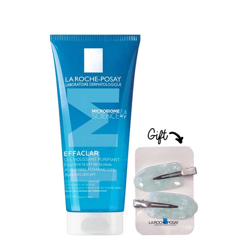 La Roche-Posay Effaclar Gel Cleanser 200ml+ Hair Clips Gift