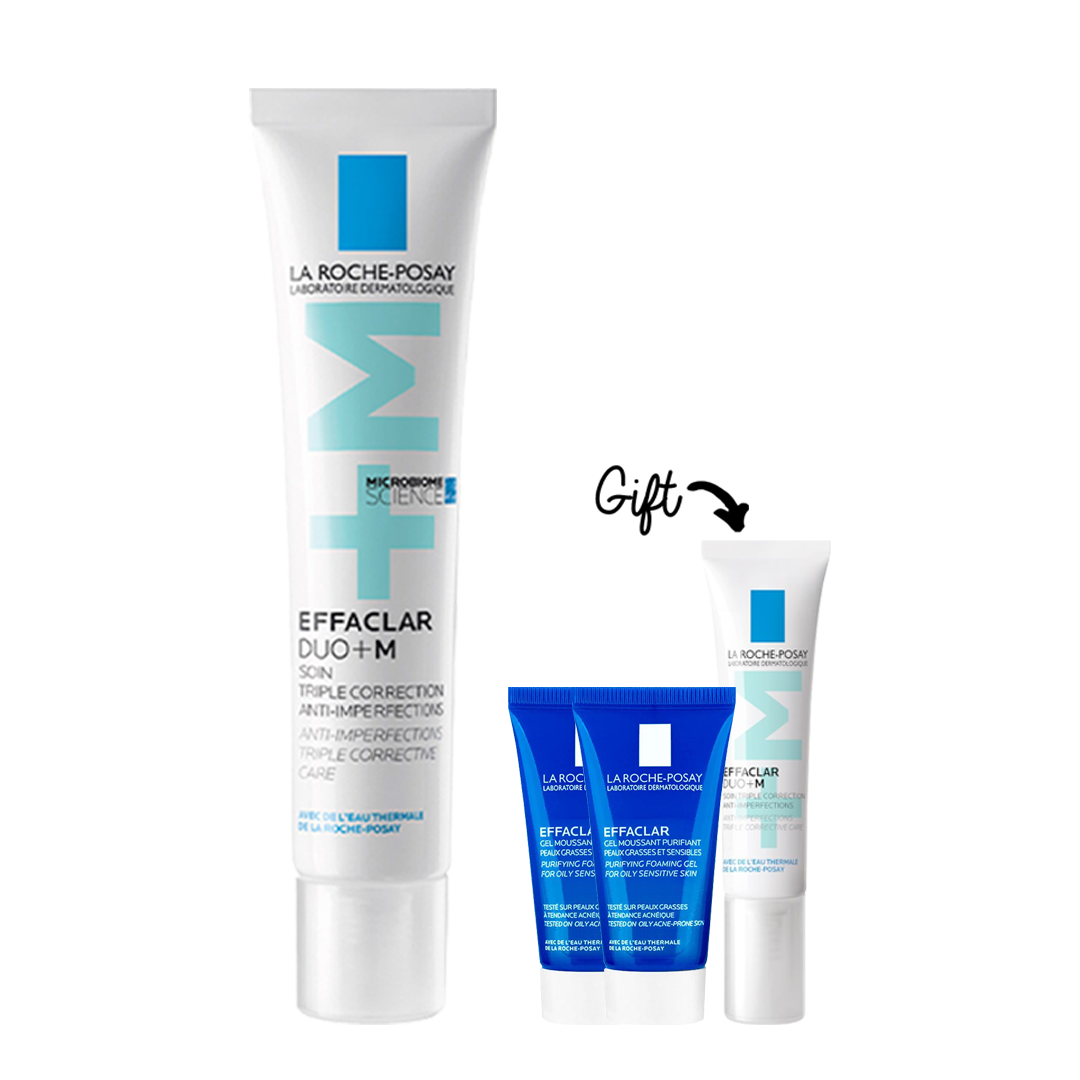 With Every Purchase of EFFACLAR DUO+M 40ml for Acne Prone Skin  Get Effaclar Gel 15ML*2 + Effaclar Duo+M 15M
