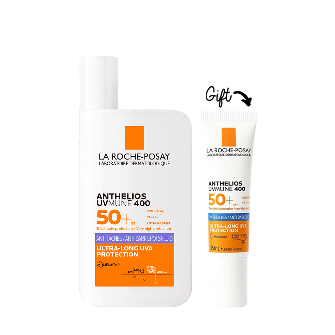 Buy one get one: La Roche-Posay Anthelios UVMune 400 Anti-Dark Spots Fluid SPF 50+ (50ML & 15 ml)