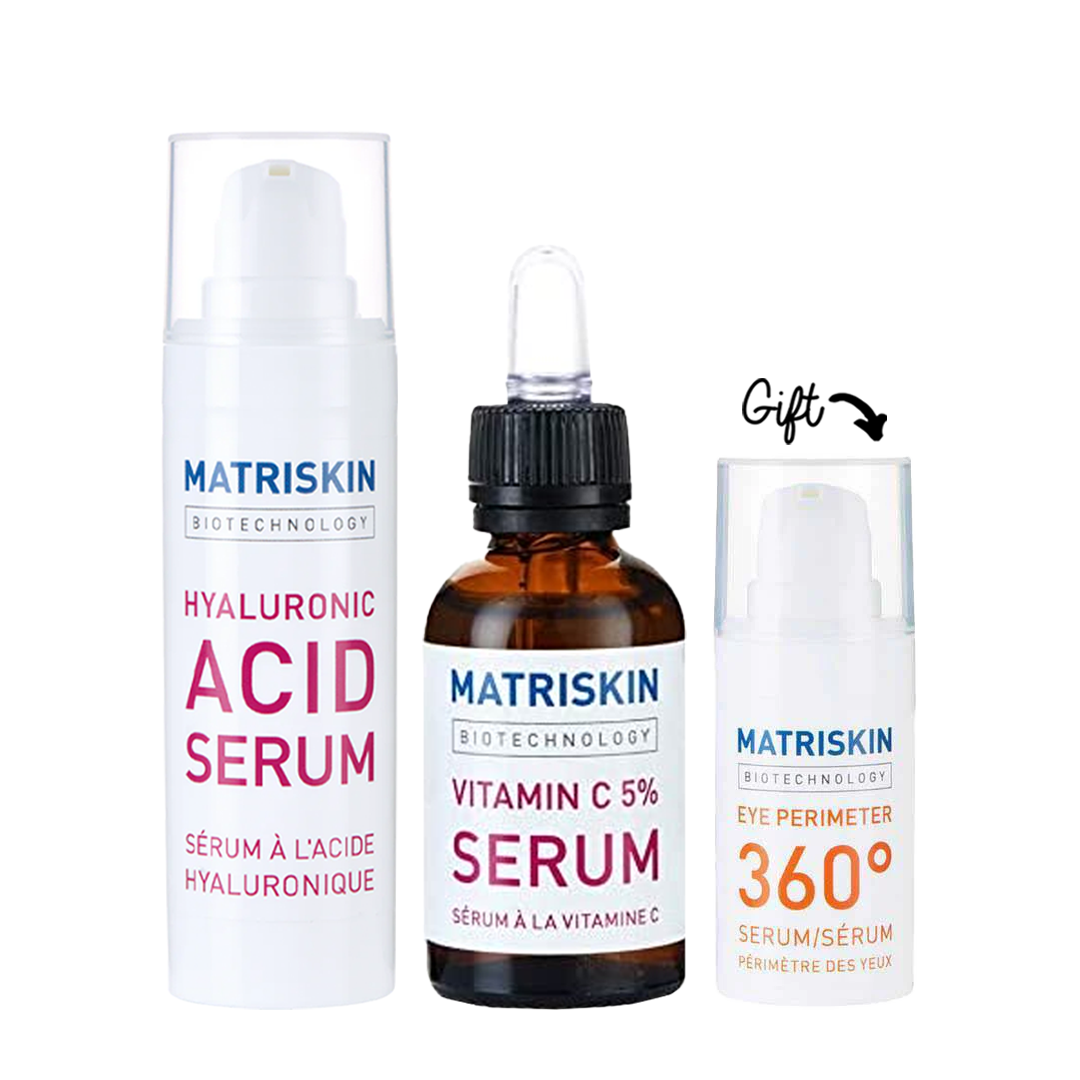 BUY Matriskin Vitamin C Serum 5% + Hyaluronic Acid Serum 30 ml  GET Eye Perimeter 360 Serum FOR FREE