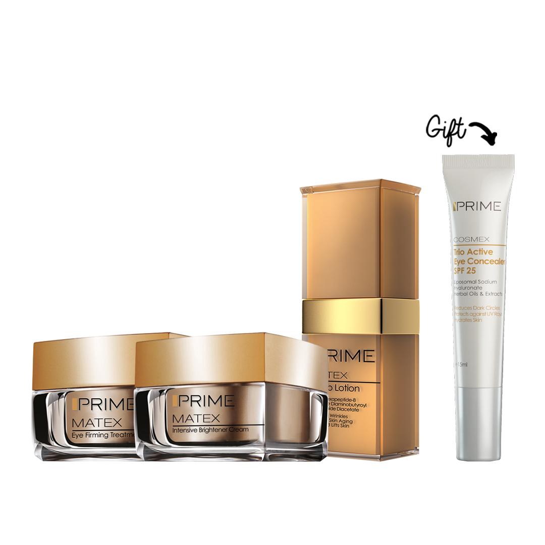 BUY Lift-Up Lotion + Eye Firming Treatment Cream + Intensive Brightener Cream  GET Trio Active Eye Concealer SPF25