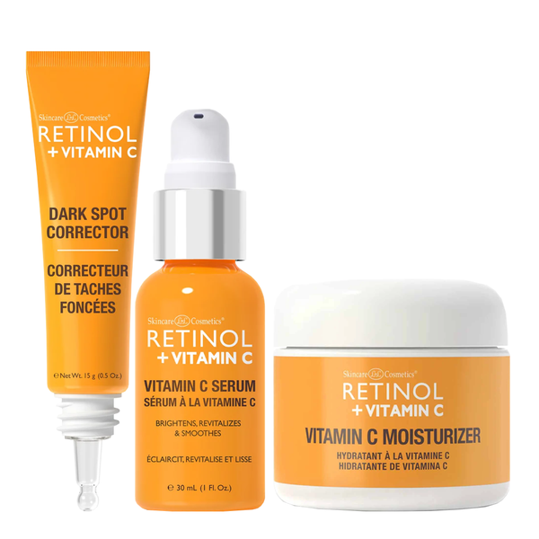 Skincare Retinol Vitamin C Dark Spot Corrector 15g + Skincare Retinol Vitamin C Moisturizer 63g + Skincare Retinol Vitamin C Serum 30ml