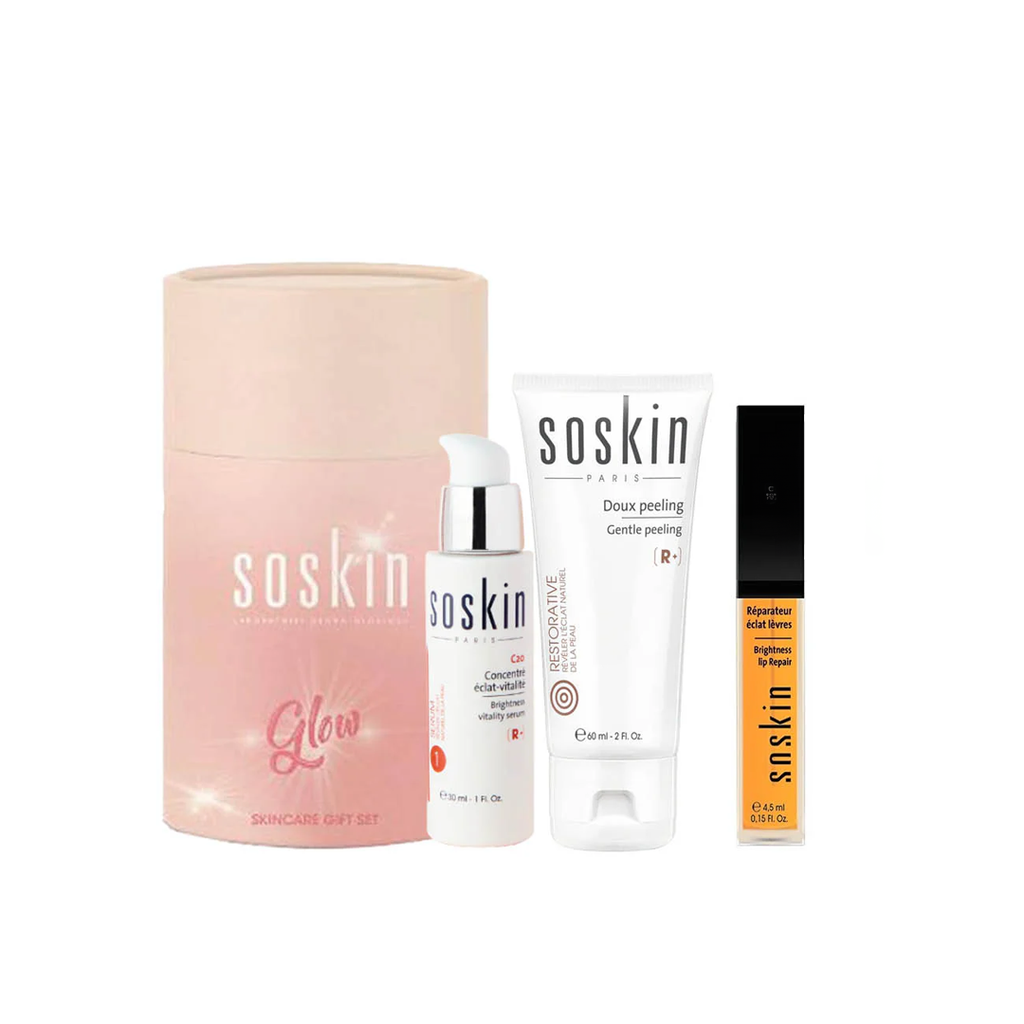 SOSKIN CONCENTRE ECLAT-VITALITE-C20 + SOSKIN DOUX PEELING + SOSKIN REPARATEUR ECLAT LEVRES (Gift)