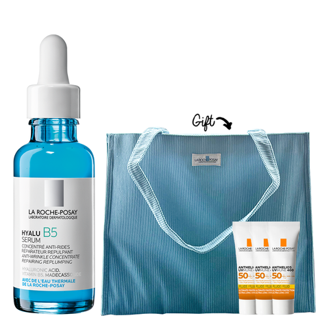 Hyalu B5 Serum 30ml + 3x Anthelios UV Mune 400 Invisible Sunscreen 3ml (Gift) + Padded tote bag (Gift)