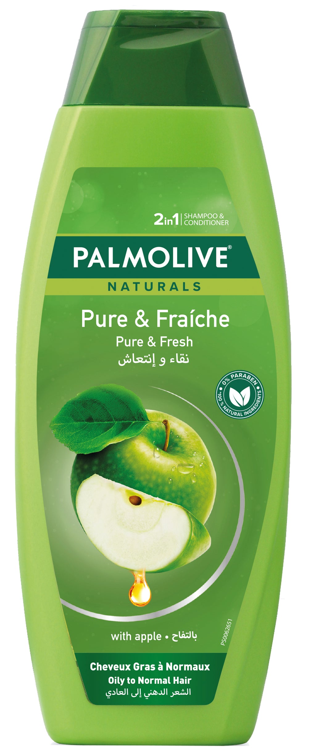 Palmolive Shampoo Pure & Fresh for Oily to Normal Hair with Apple 600ml