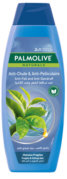 Palmolive Shampoo Anti-Fall & Anti-Dandruff for Fragile & Falling Hair with Green Tea 380ml