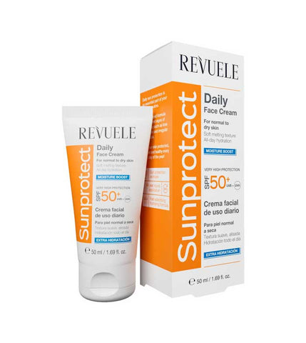 REVUELE SUNPROTECT DAILY FACE CREAM – MOISTURE BOOST, SPF 50+, 50 ml