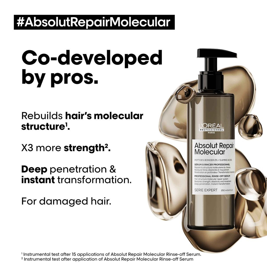 L’Oréal Professionnel | Absolut Repair Molecular | Deep molecular repairing hair rinse-off serum for damaged hair | SERIE EXPERT | 250ml