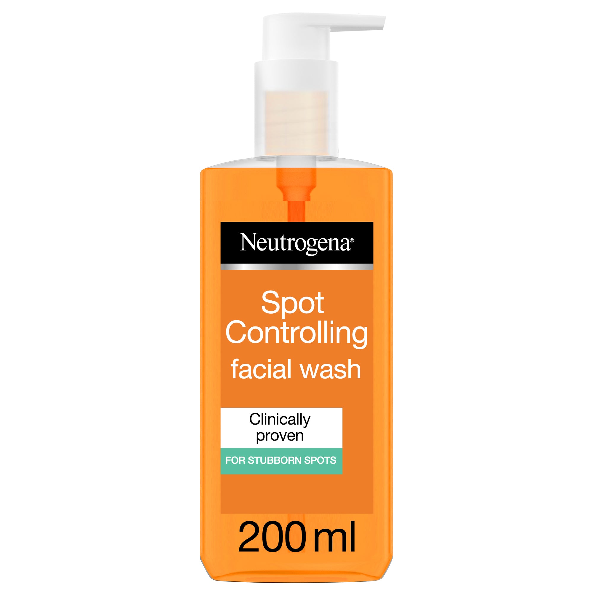 Neutrogena Spot Controlling Facial Wash, Oil Free, for Stubborn Spots,  Helps Prevents Future Breakouts, Dermatologist Tested, 200ml