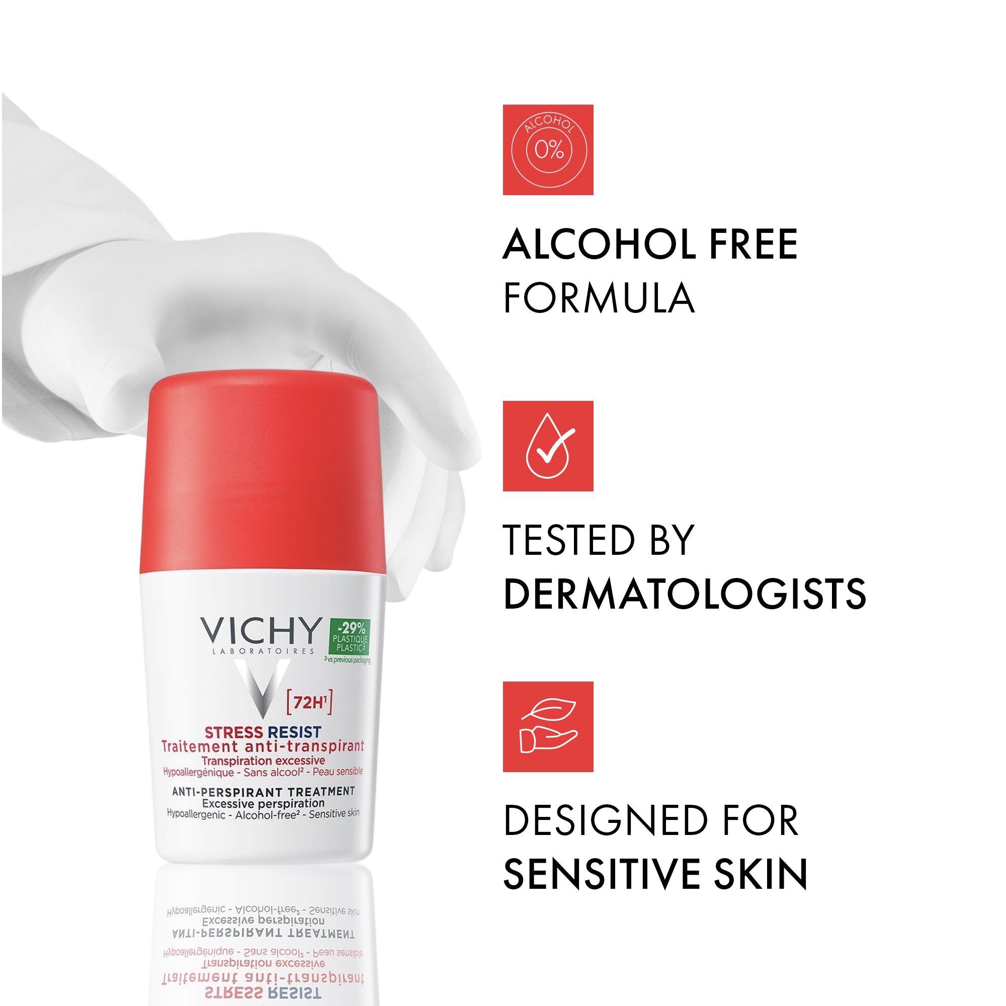 Vichy 72 Hours Stress Resist Roll On Deodorant for Excessive Sweating for Men & Women 50ml