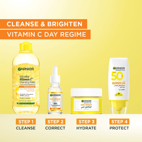 Garnier - Skin Active - Fast Bright - Vitamin C Water Gel Moisturizer - 48 Hours Hydration - Anti Dark Spots - 30 ML