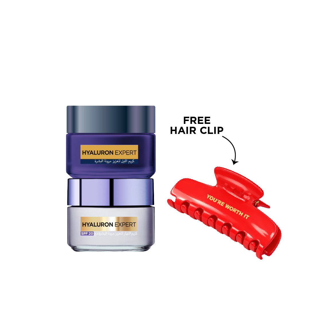 20% L'Oréal Paris Hyaluron Expert Day Cream + Night Cream + Hair Clip For Free