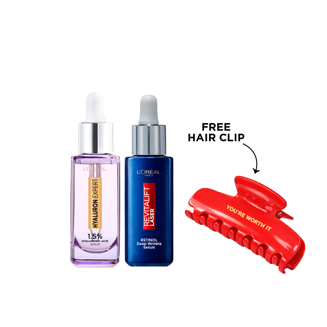 25% OFF Hyaluron Expert Serum + Revitalift Serum + Hair Clip Free