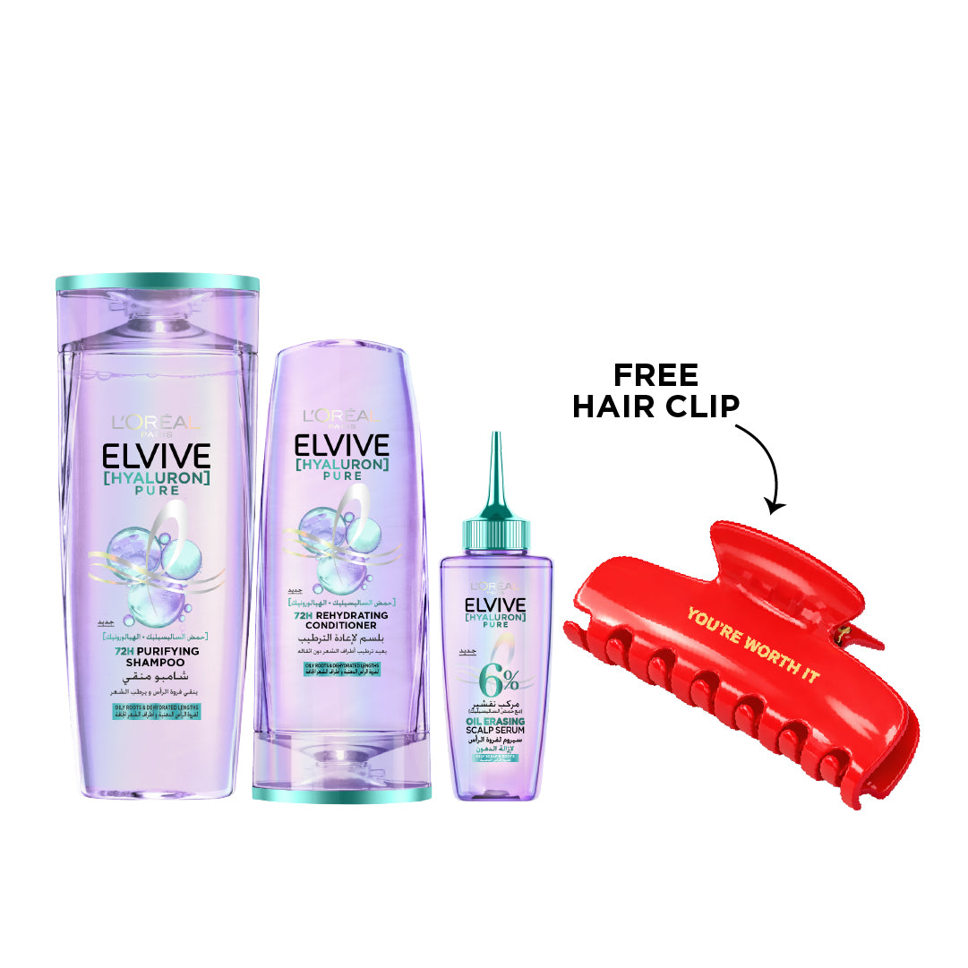 20% OFF Elvive Hyaluron Pure Routine +  Free Hair Clip