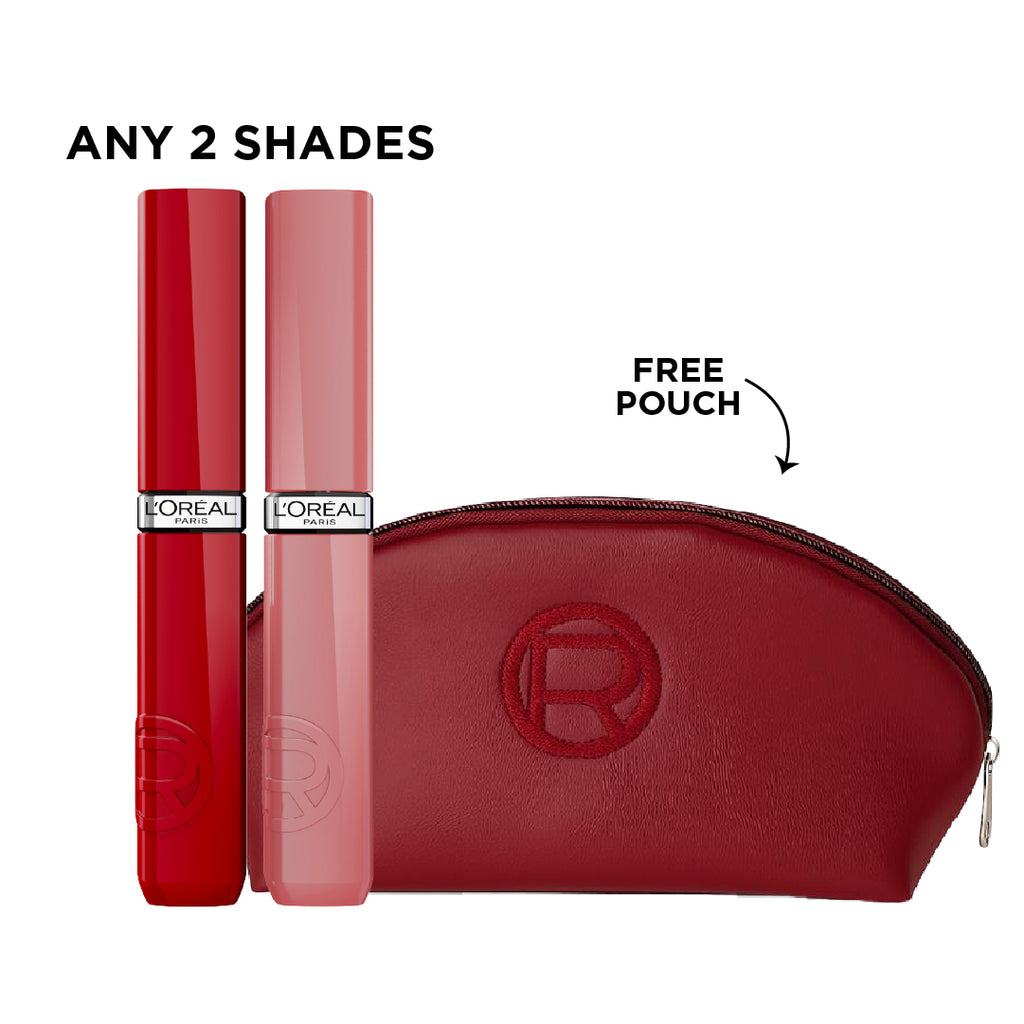 20% OFF  2 x Infallible Laque Resistance Liquid Lipstick Get Red Pouch