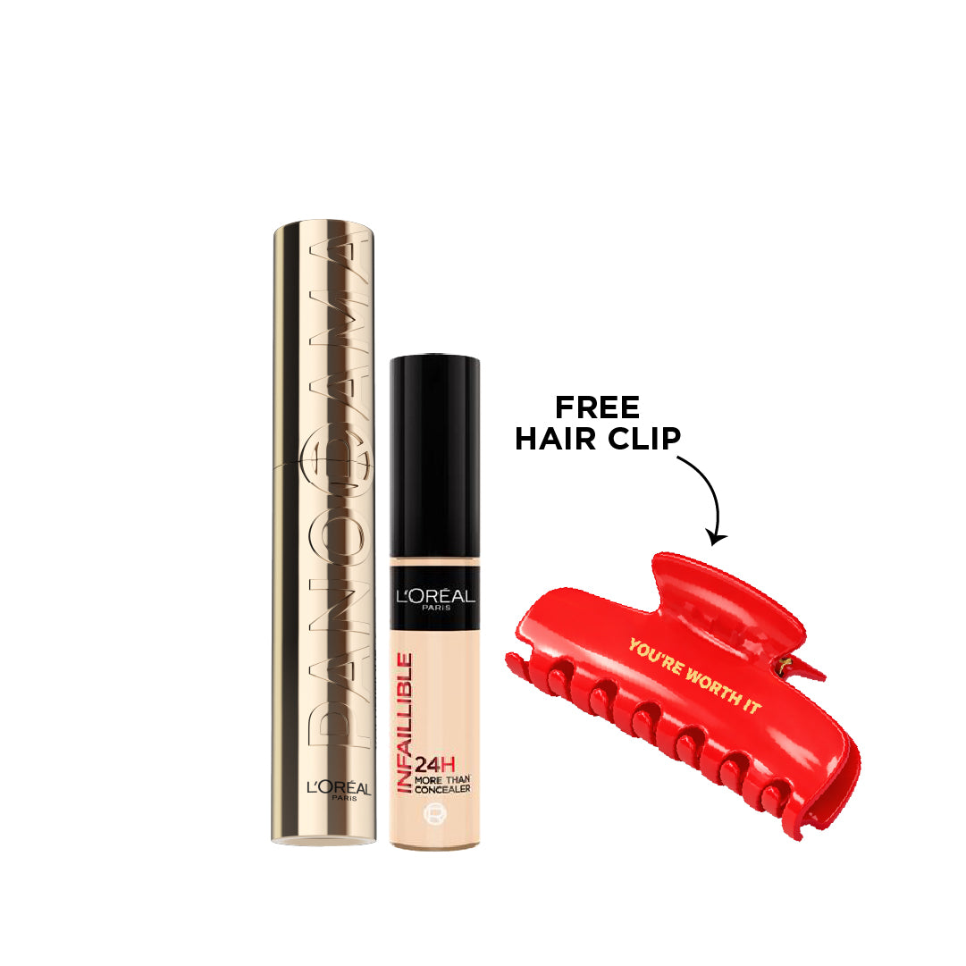 25% L’Oréal Paris Panorama Mascara + Infaillible Concealer + Hair Clip for Free