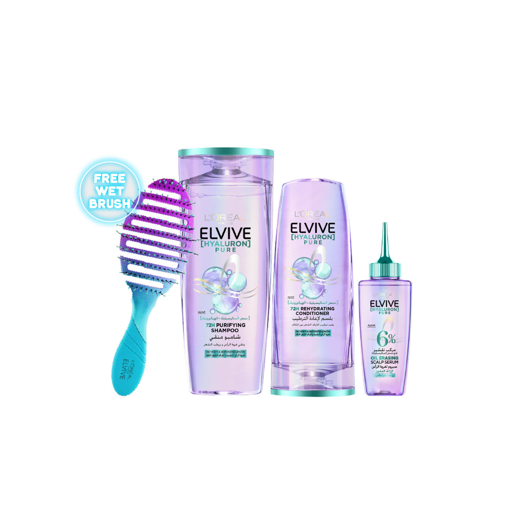 20% Elvive Hyaluron Pure Routine + Free Hair Brush
