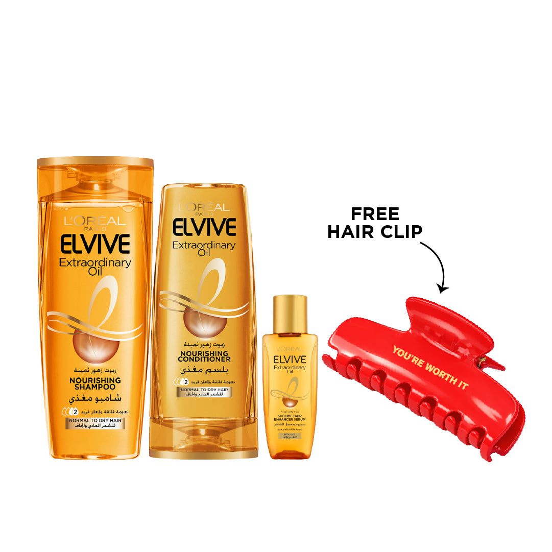 20% OFF Elvive Extraordinary Oil  Routine + Free Hair Clip