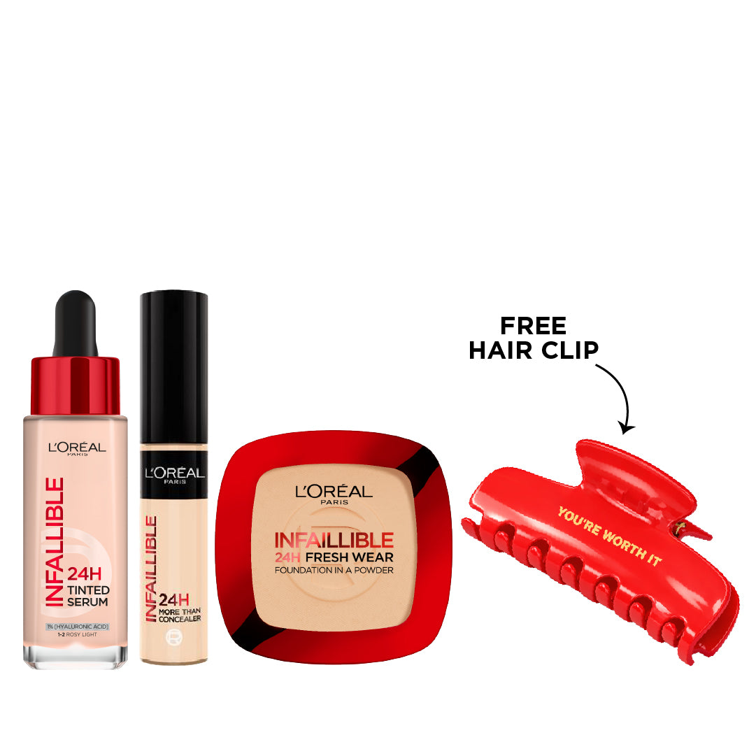 30% OFF Infaillible Concealer + Tinted Serum+ Powder Foundation + Hair Clip for Free