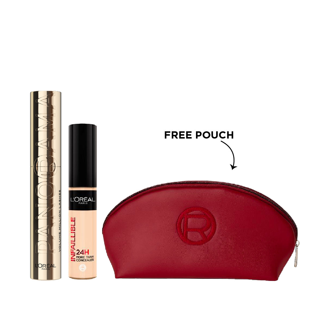 20% L’Oréal Paris Panorama Mascara + Infaillible Concealer + Red Pouch For Free