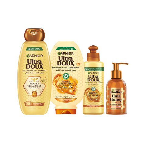 20% OFF Ultra Doux Honey Treasures Shampoo 400ml + Conditioner + Leave In + Repairing Serum