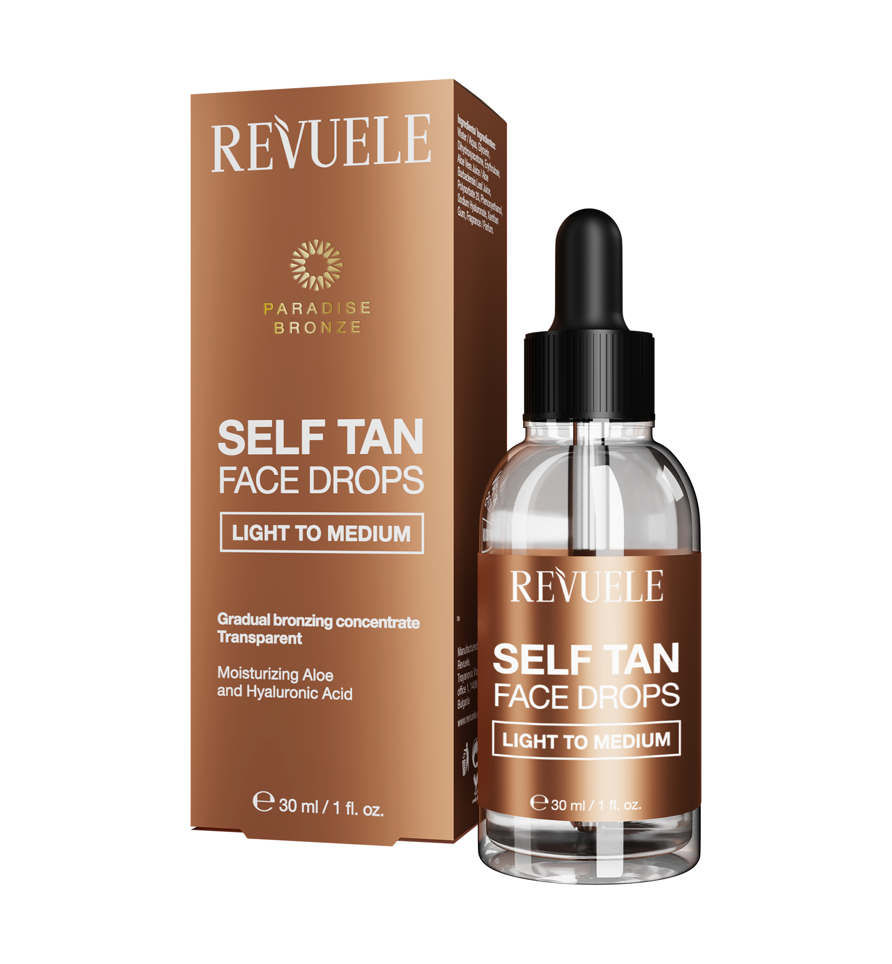 Revuele Self Tan Face Drops Light To Medium 30mL