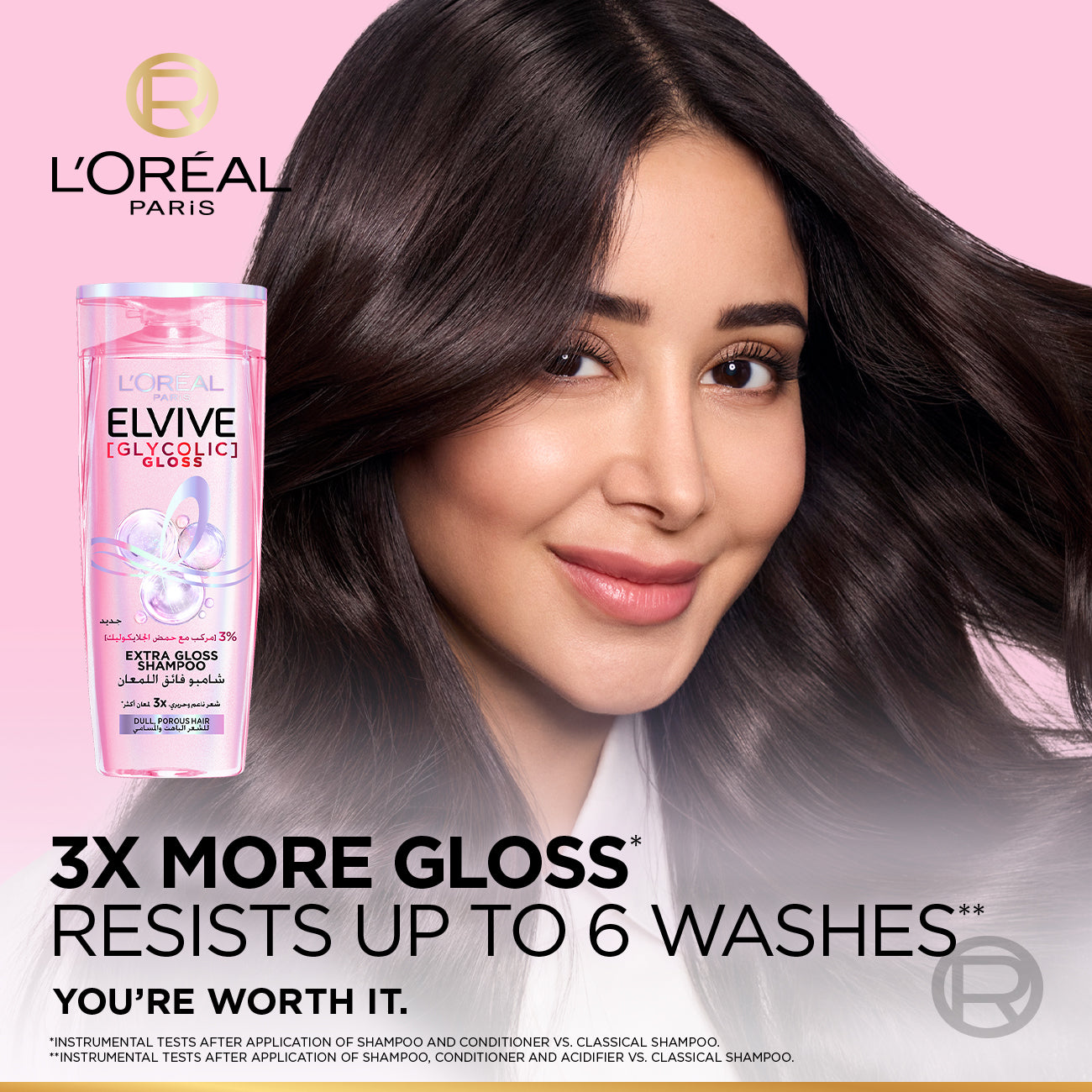 L’Oréal Paris, Elvive, Glycolic Gloss Shampoo, Our First at-home glossing treatment, 3% [Gloss Complex] with Glycolic Acid