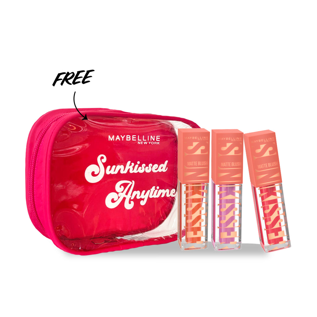 Buy 3x Sunkisser matte blush get beach pouch