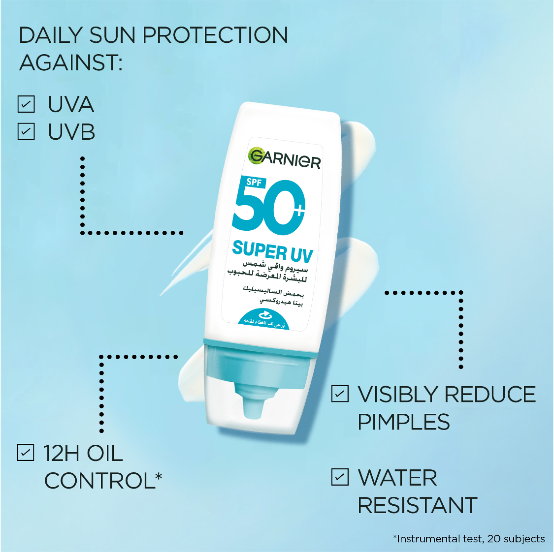 Garnier-Skin Active- SuperUV Anti-Acne SPF50+ Sunscreen 30ml – 12H Oil Control