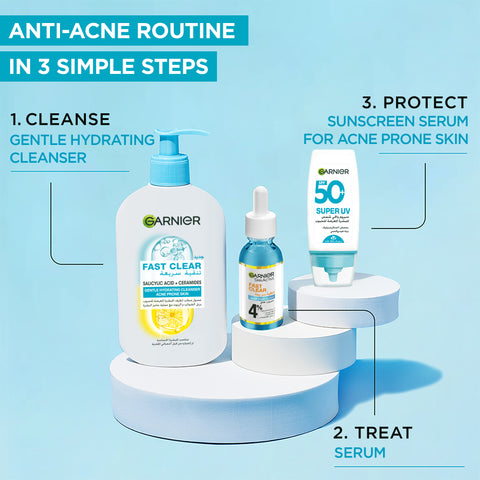 Garnier-Skin Active- SuperUV Anti-Acne SPF50+ Sunscreen 30ml – 12H Oil Control