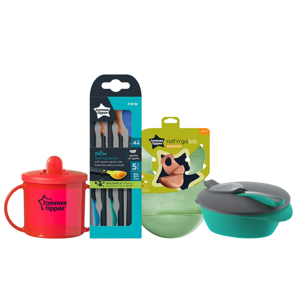 Buy First cup + Roll 'n' Go Bibs + Feeding Bowl and Lid + Weaning Spoons