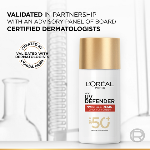 L’Oréal Paris UV Defender Invisible Resist Sunscreen SPF50+, Daily Sunscreen With Long Uva Protection, For All Skin Types 50ml