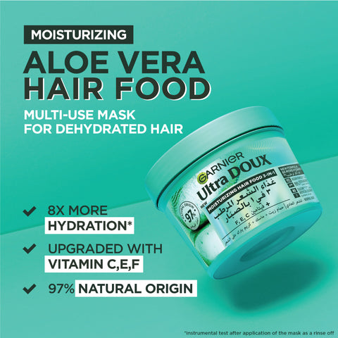 Ultra Doux Hair Food Aloe Vera & Coconut Hair Food 3in1 Mask for dehydrated hair, Boosted with Vitamins C, E & F