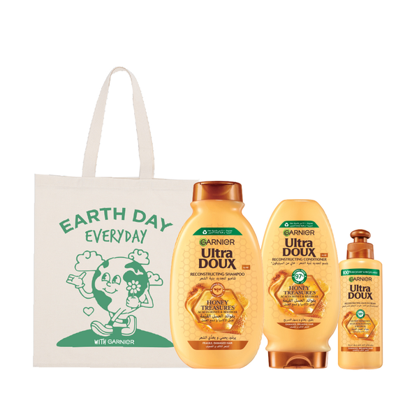10% OFF Ultra Doux Honey Treasures Shampoo + Conditioner + Leave In + Tote bag