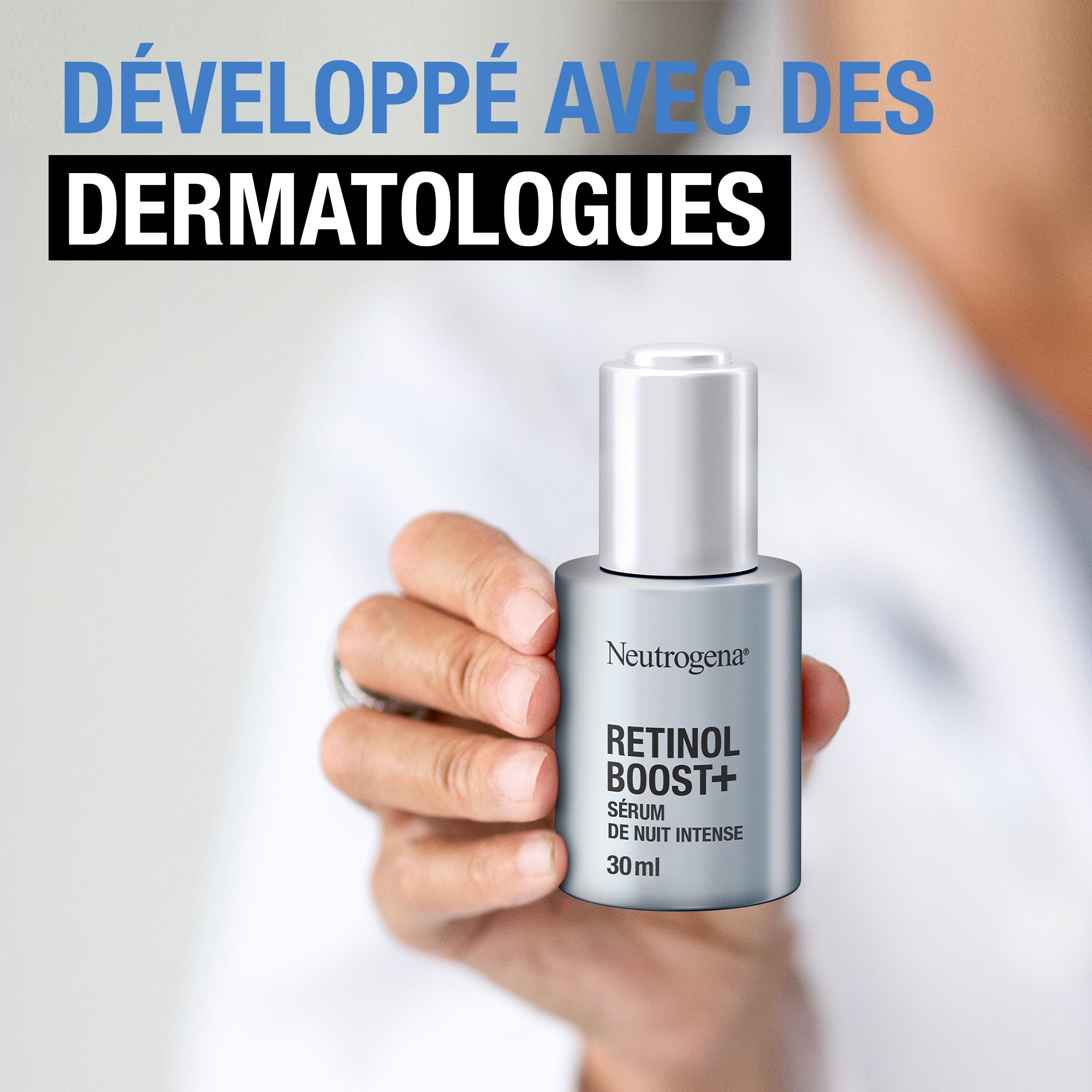 Neutrogena | Sérum de Nuit Intense Anti-Âge Retinol Boost+ (flacon de 30 ml avec pipette) – Sérum anti-âge nourrissant au rétinol – Soin du visage pour aider à réduire l'apparence des rides même profondes