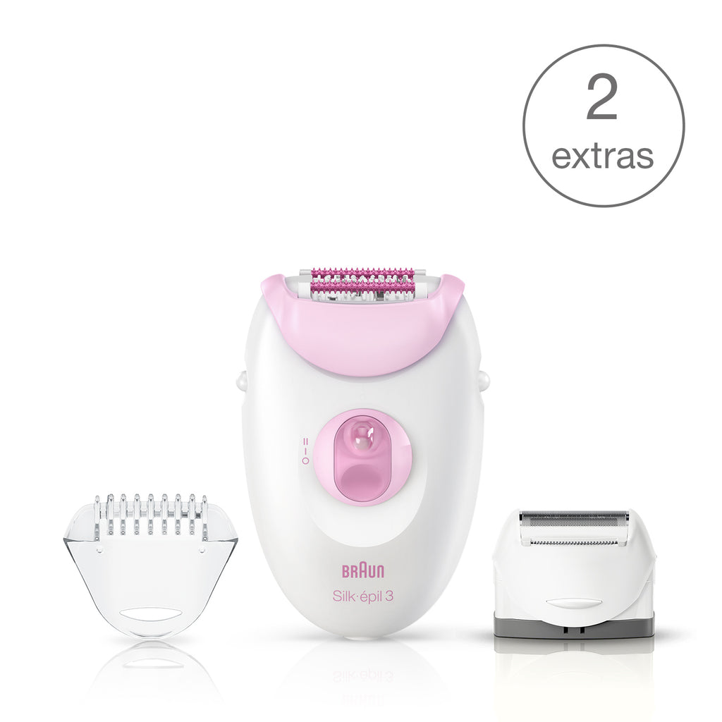 Silk-épil 3 3270 epilator with 2 extras incl. shaver head.