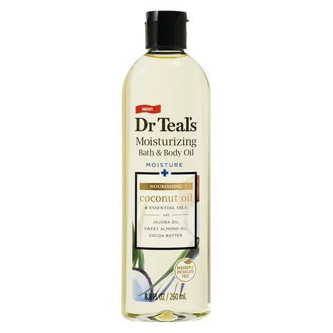Dr Teal's Moisturizing Bath & Body Oil, Nourishing Coconut Oil, 8.8 oz