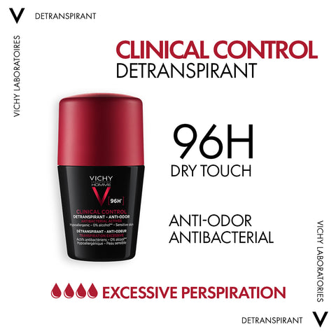 Vichy 96 Hour Clinical Control Deodorant For Men 50ml