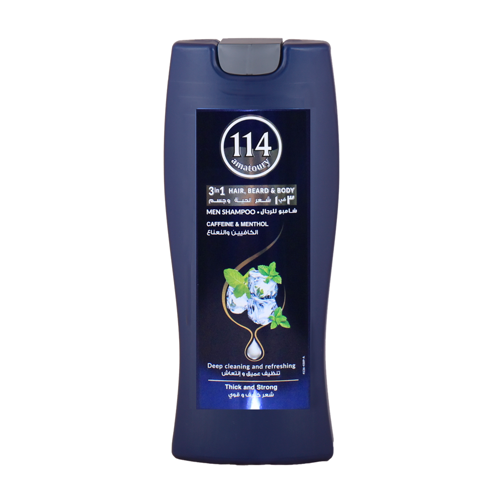 3 in 1 Caffeine & Menthol Men Shampoo 400ml