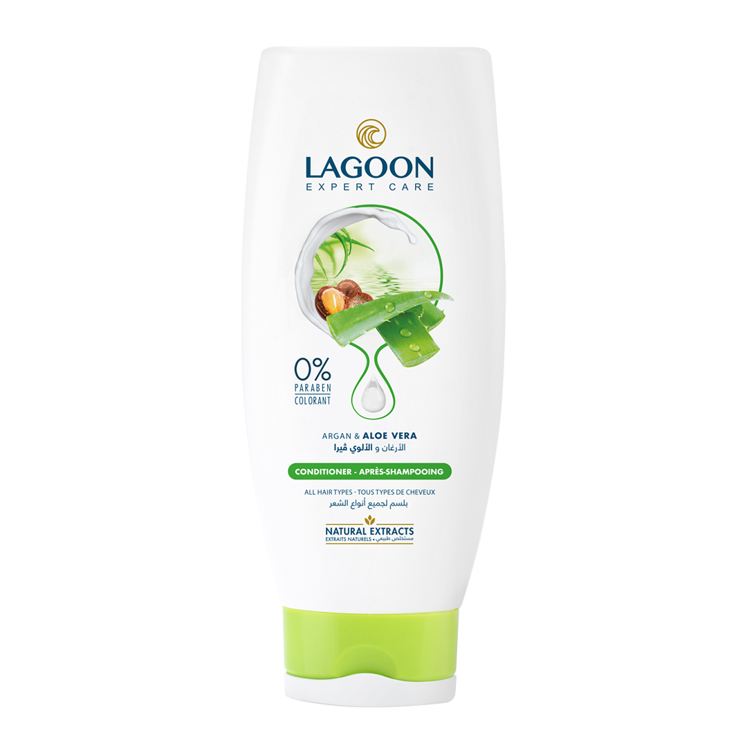 Lagoon Natural Extracts Conditioner for All Hair Types - Argan & Aloe Vera