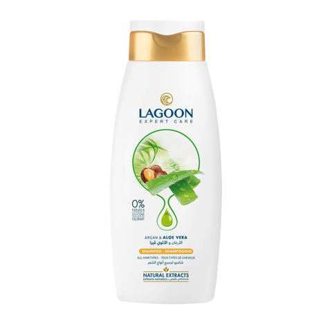 Lagoon Natural Extracts Shampoo for All Hair Types - Argan & Aloe Vera