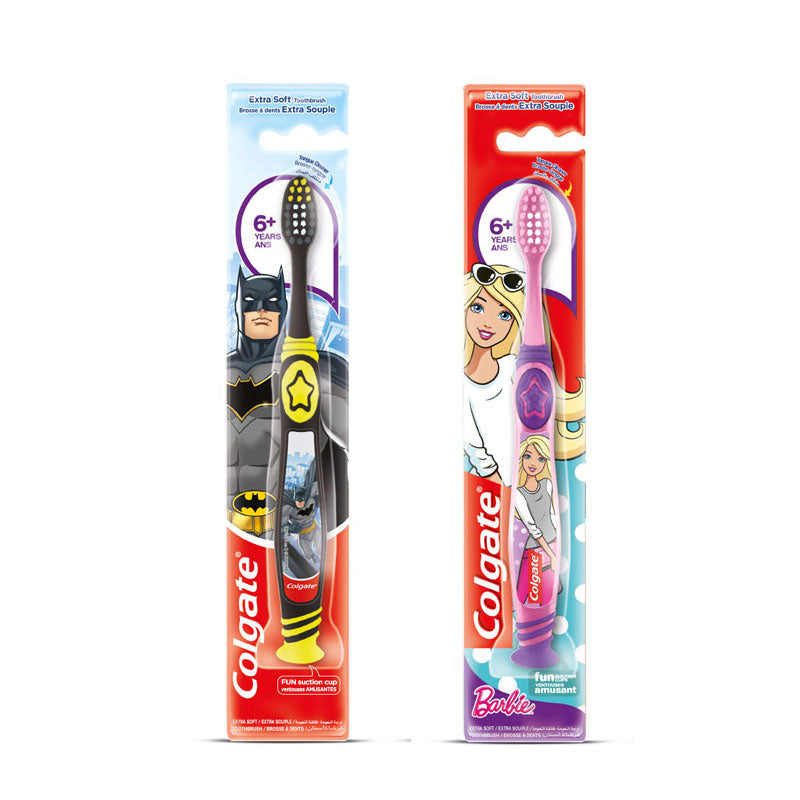 Colgate Kids Toothbrush Assorted 6+ Years Extra Soft Manual Toothbrush 1pk - Barbie or Batman