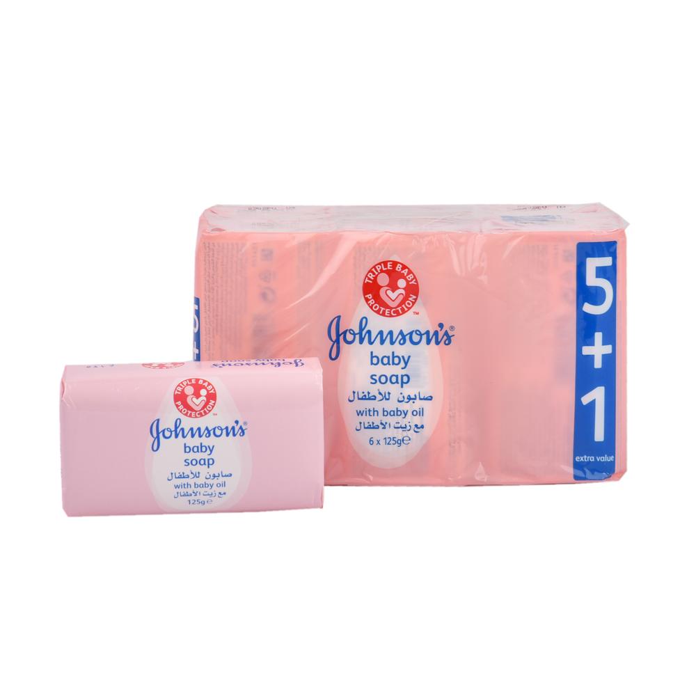 Johnson Baby Soft Pink Soap With Baby Oil 5+1 125g