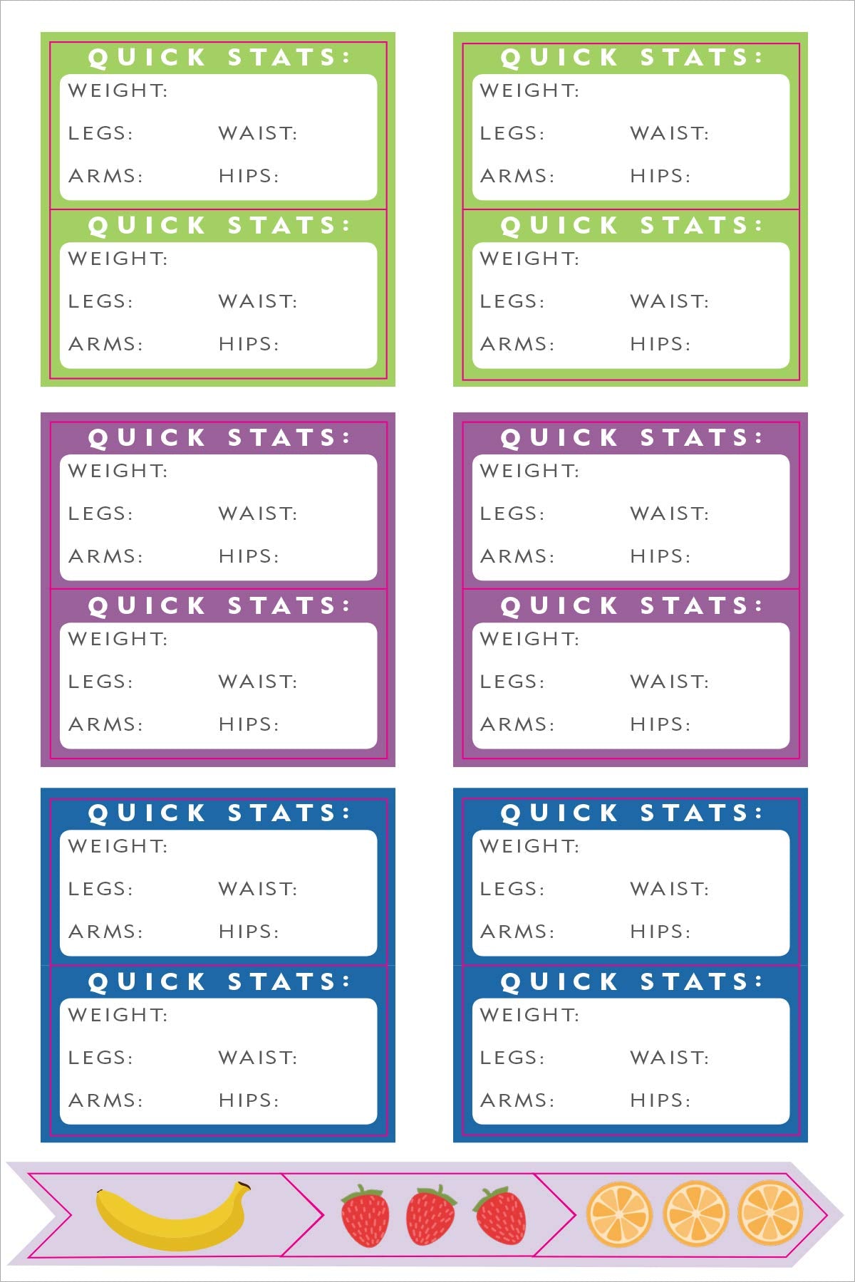 Fitness Tracking Stickers x325
