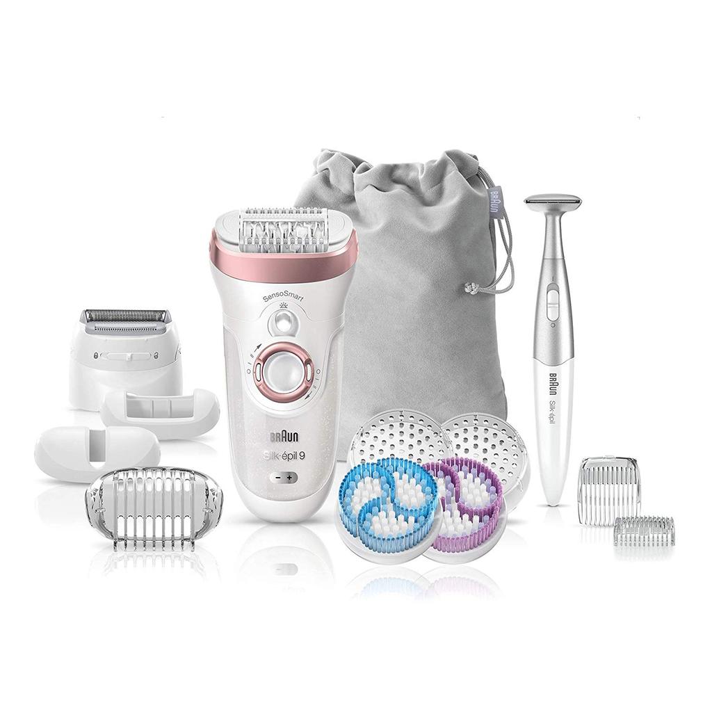 Silk-épil 9 SkinSpa SensoSmart™ 9/980 Wet & Dry epilator with 13 extras incl. Silk-épil 3in1 trimmer.